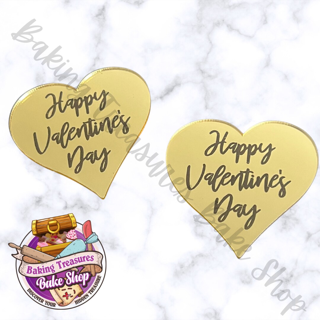 Heart Valentine&#x27;s Acrylic Toppers