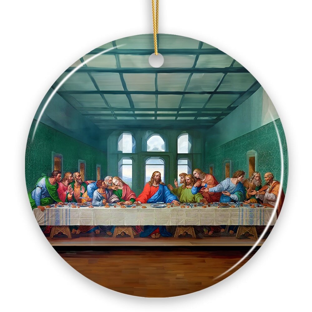 Leonardo da Vinci The Last Supper Ceramic Ornament, Famous Painting Christmas Decoration Souvenir