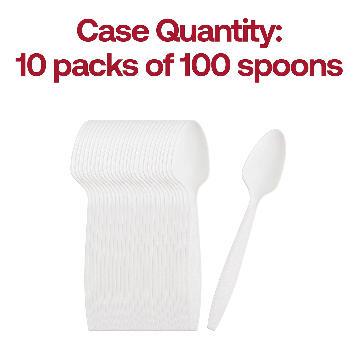 White Plastic Disposable Spoons (1000 Spoons)