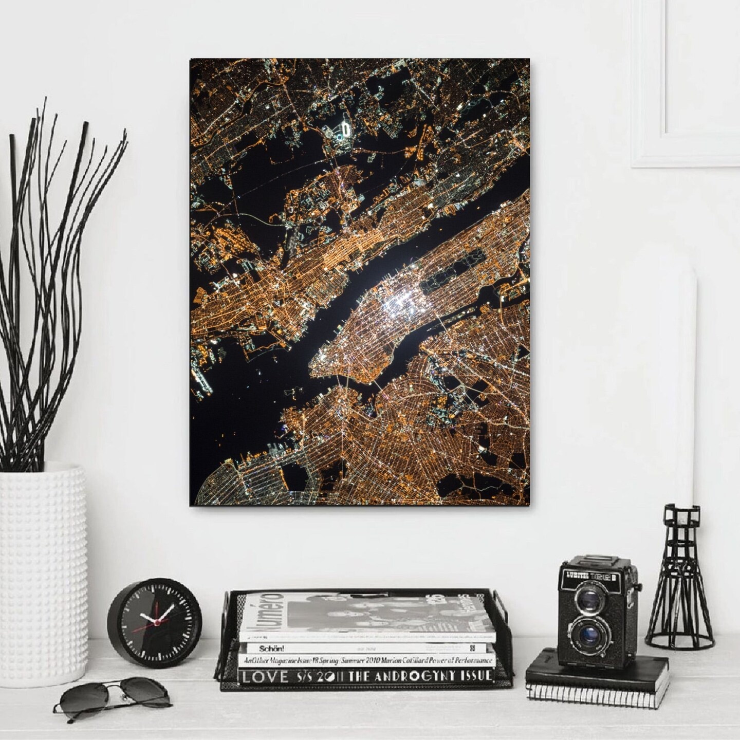 New York City night skyline framed Art NYC