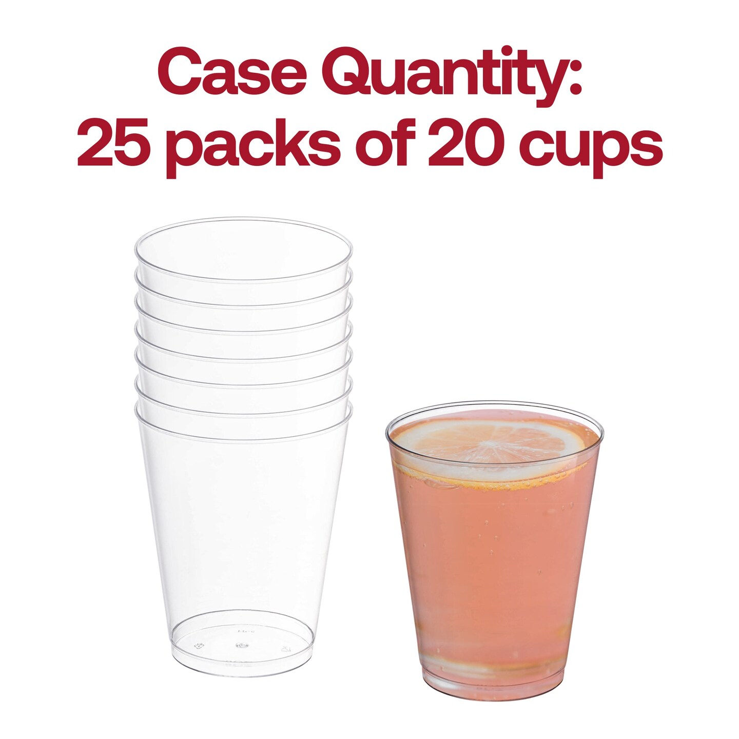 Crystal Clear Round Plastic Disposable Party Cups - 8 oz. (500 Cups)