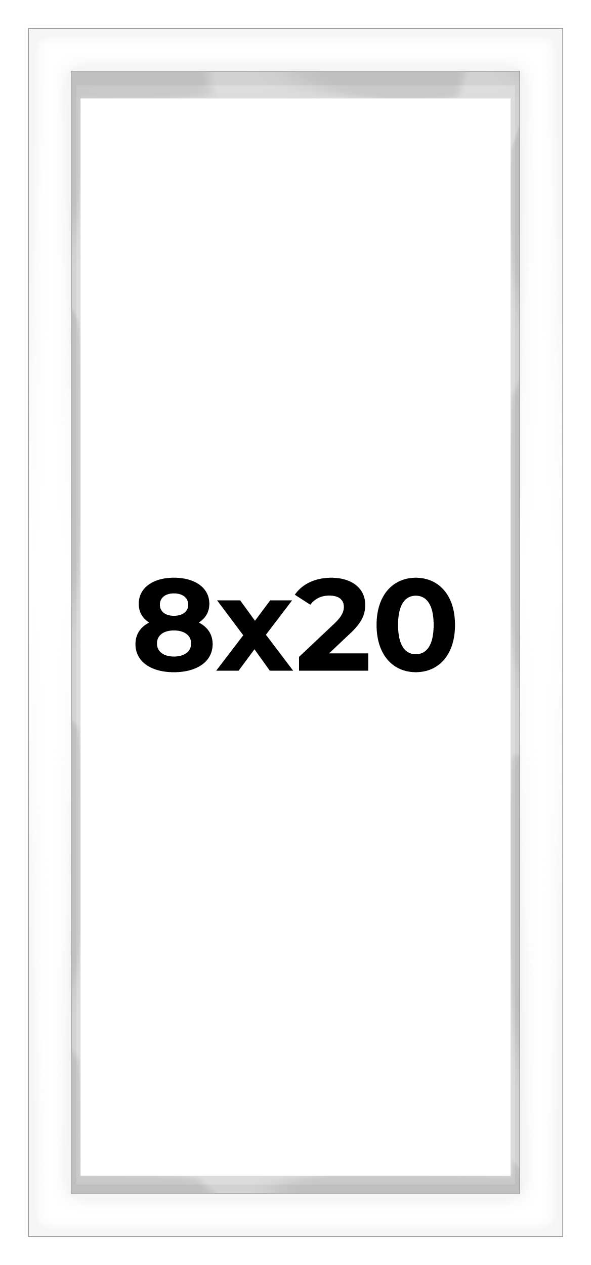 Panoramic Shadow Box 3/4" Depth White Picture Frame - UV Acrylic, Backing, Hanging Hardware