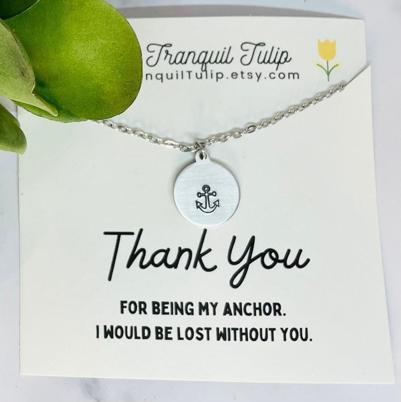 Thank You for Being My Anchor - Necklace with Card - Friendship - Silver|Gold|Rose Gold Charm Anchor Pendant - Anchor Necklace product 2