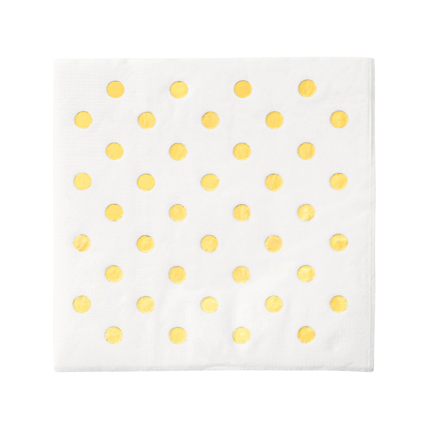Durable White with Gold Dots Paper Beverage/Cocktail Napkins (600 Napkins)