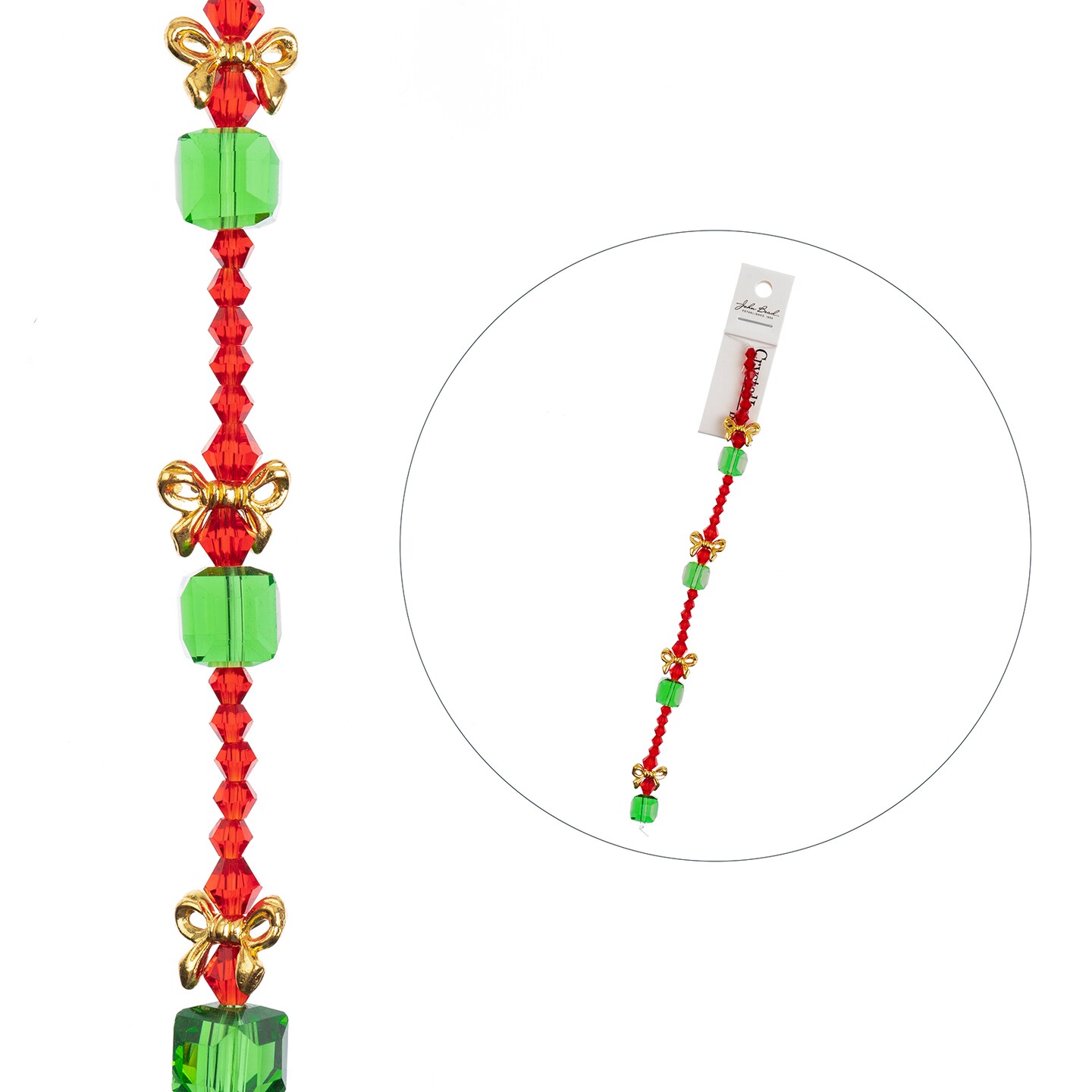 Crystal Lane DIY 7&#x22; Designer Holiday Glass Bead Mix Strand