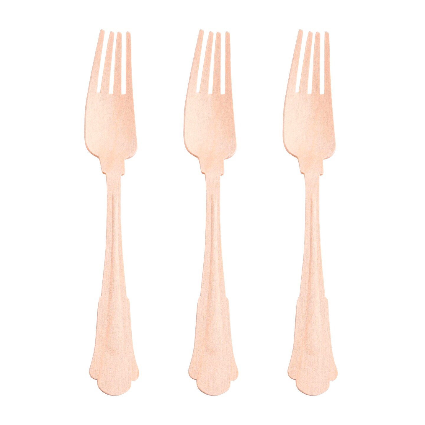 Silhouette Birch Wood Eco Friendly Disposable Dinner Forks (600 Forks)