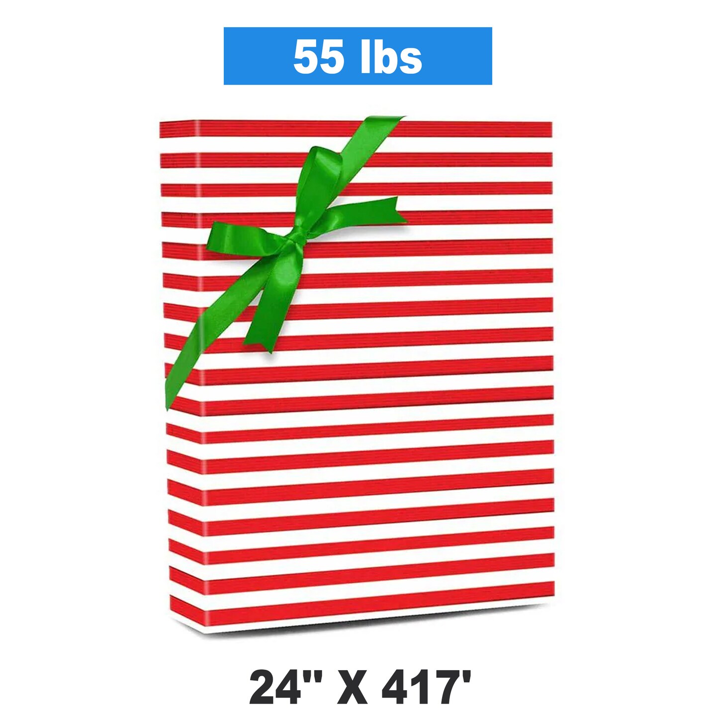 24&#x22;x 417&#x27; Striped Wrapping Papers for Christmas