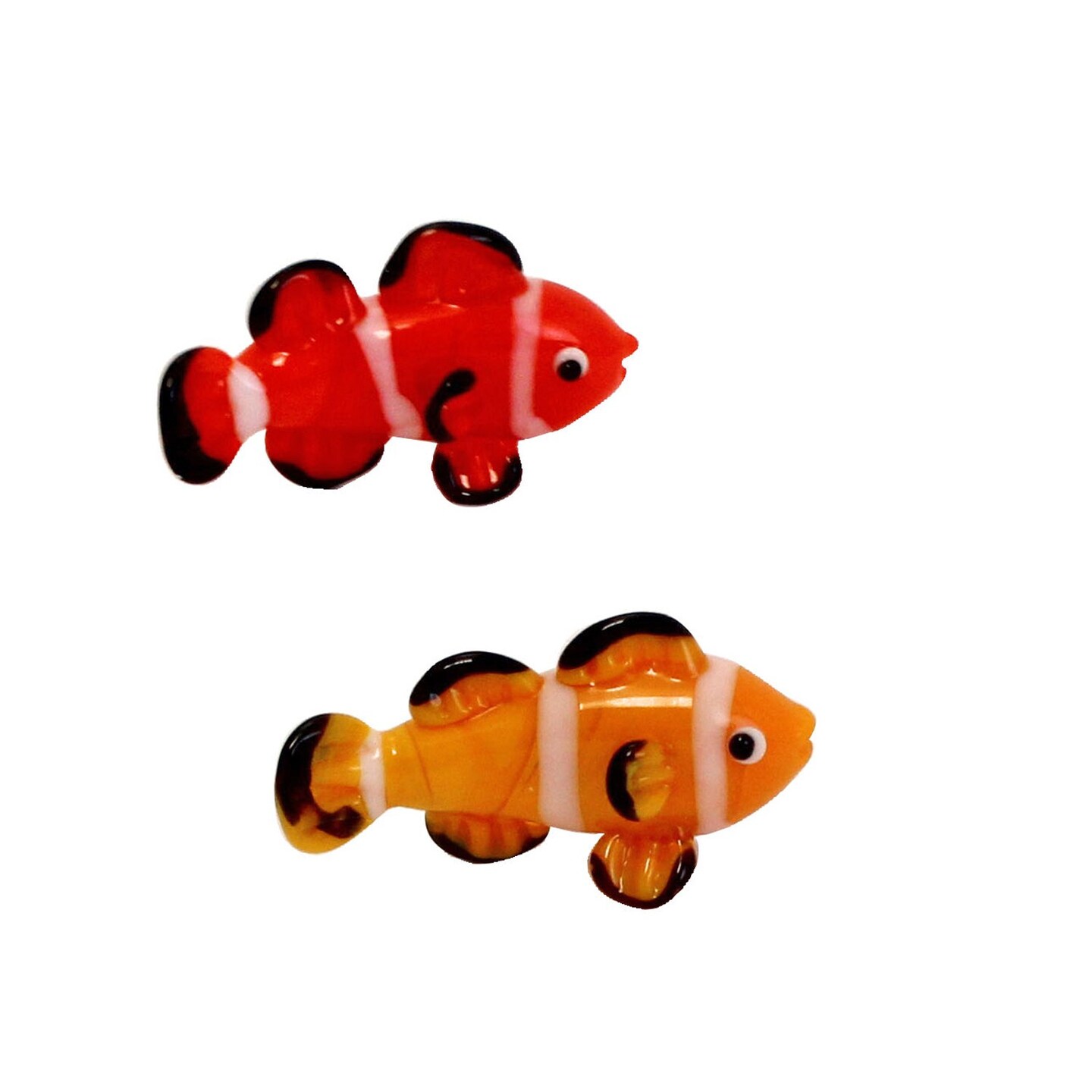 1&#x22; Glass Clownfish Figure Set Of 12 Coastal Beach House Decor Decoration