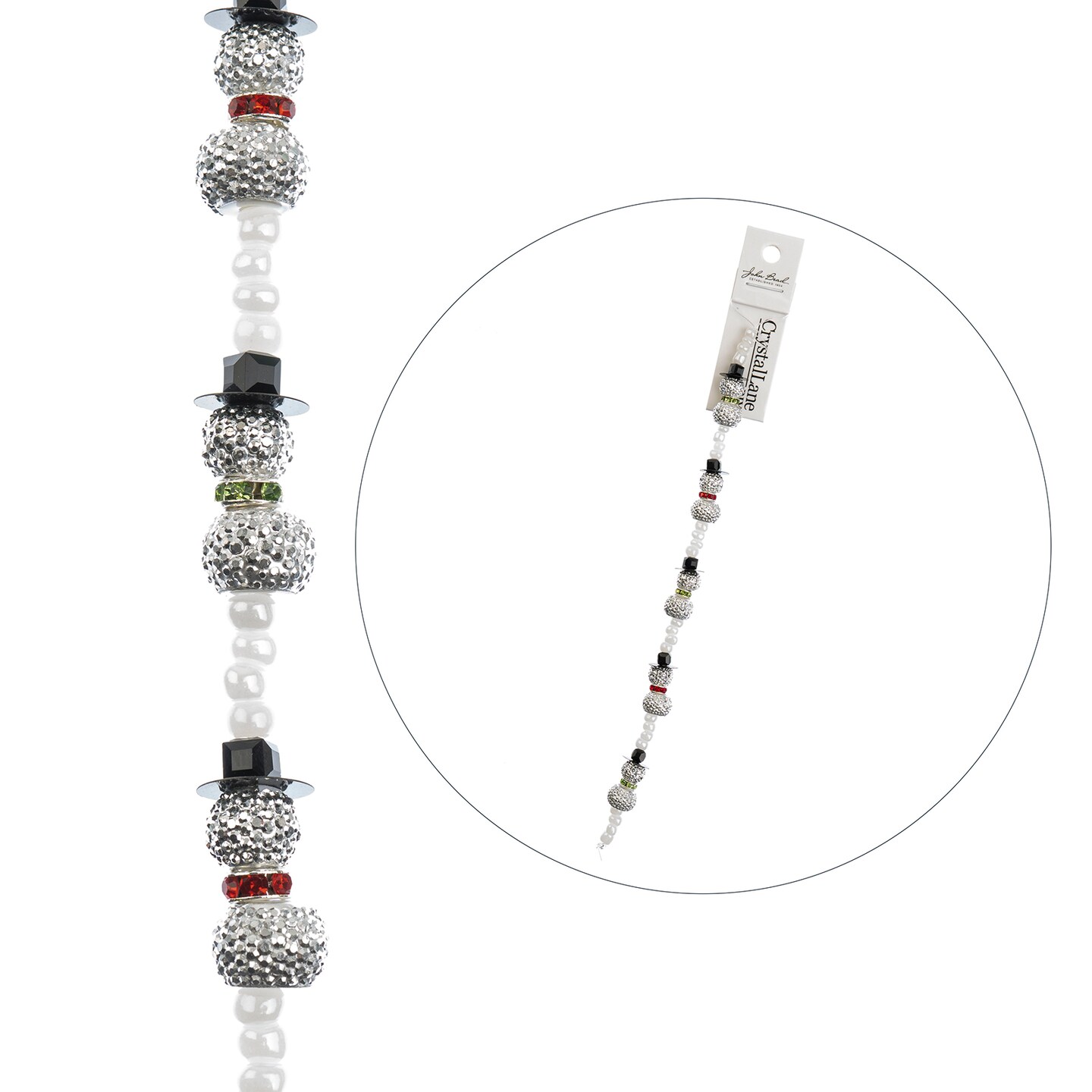 Crystal Lane DIY 7&#x22; Designer Holiday Glass Bead Mix Strand
