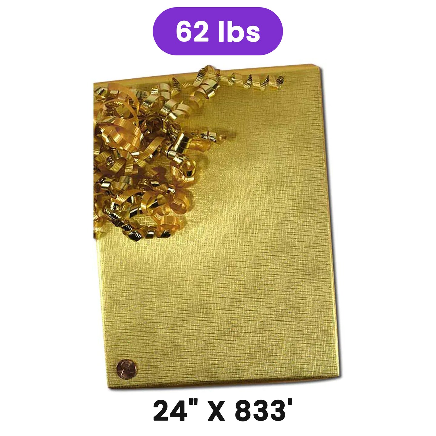 Gold Texture Embossed Metallic Wrapping Paper 24" x 833" Jumbo Roll