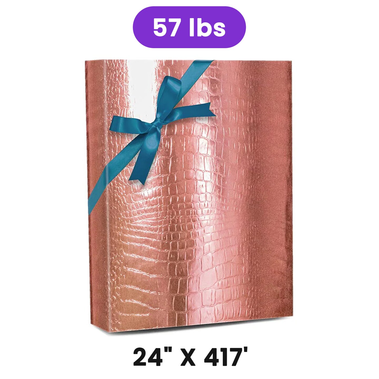 Rose Gold Embossed Metallic Wrapping Paper 24&#x22; x 417&#x22; Roll