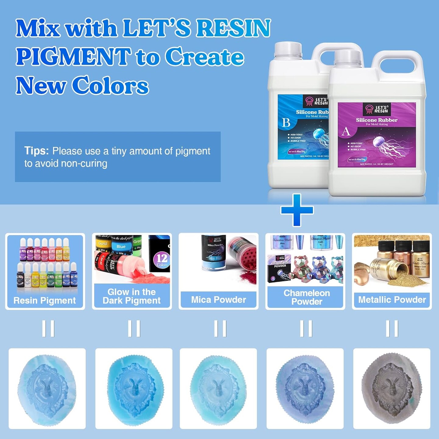 LET&#x27;S RESIN Silicone Mold Making Kit Liquid Silicone Rubber 140oz Translucent Clear Mold Making Silicone-Mixing Ratio 1:1-Molding Silicone for Resin Molds,Silicone Molds Maker DIY Manual Making