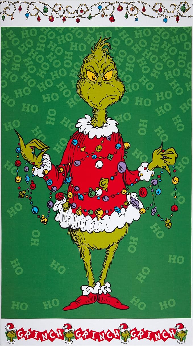 How The Grinch Stole Christmas 24&#x27;&#x27; Panel Fabric, Holiday