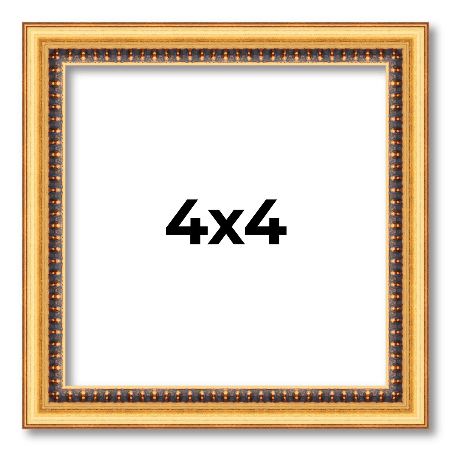 Square Classic Modern Gold Picture Frame - UV Acrylic, Foam Board Backing, Hanging Hardware