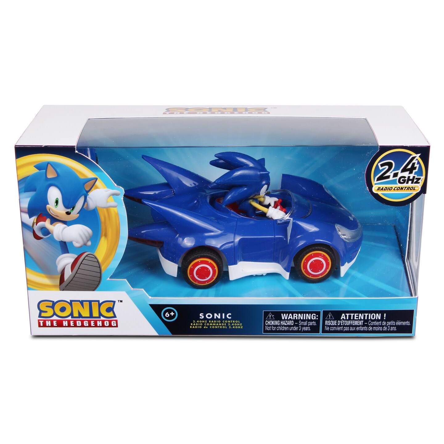 Sonic &#x26; Sega All-Stars Racing RC: Sonic - NKOK (681), 1:28 Scale 2.4GHz Remote Controlled Car, 6.5&#x22; Compact Design, Officially Licensed Sega Sonic The Hedgehog, Battery Powered, Transmit Up To 150&#x27;, Ages 6+