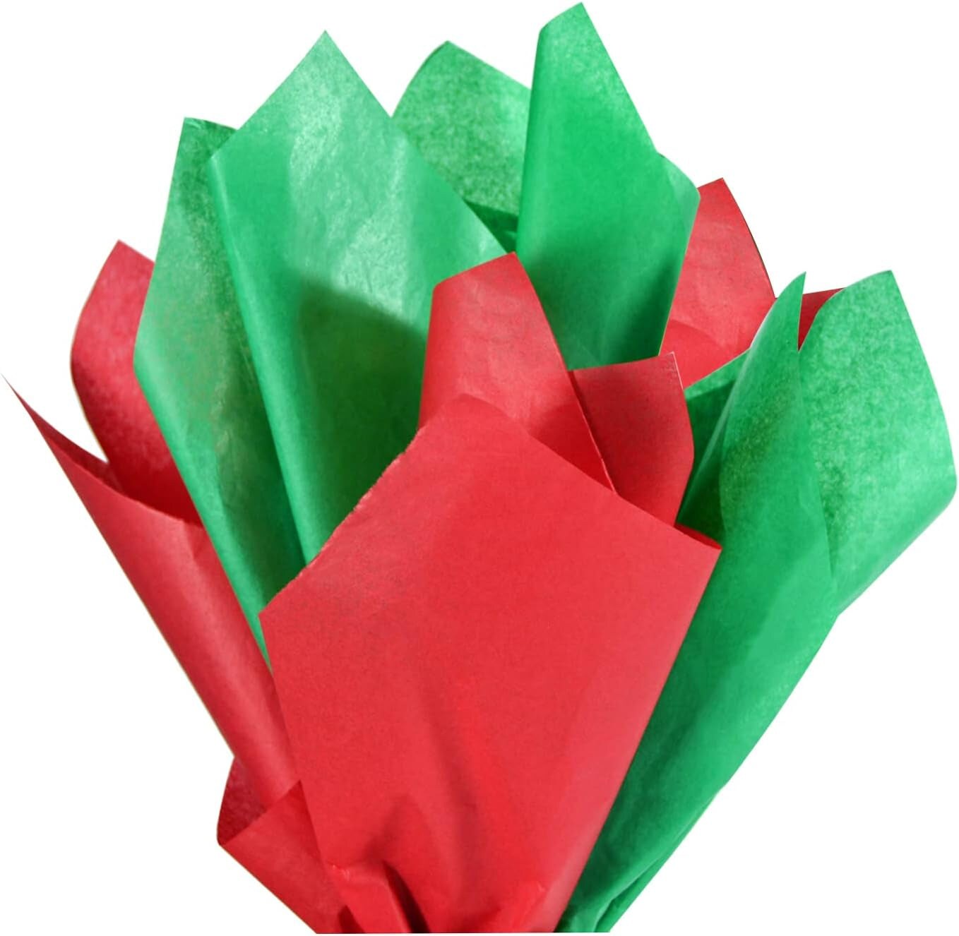 100 Sheets 20&#x22;X14&#x22; Red and Green Tissue Paper Bulk for Gift Bags,Gift Wrapping Arts Craft Party Favor Christmas Decoration