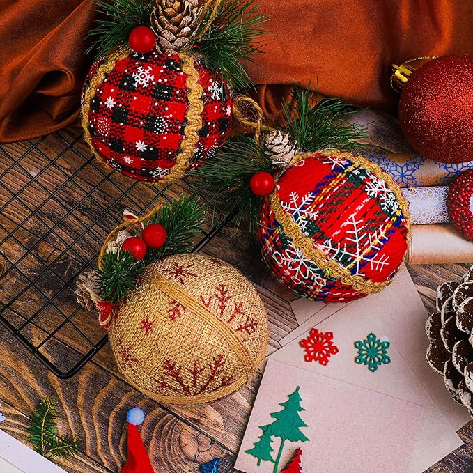 Christmas Tree Hanging Baubles Rustic Ornaments Shatterproof Christmas Tree Ornaments for Christmas Decorations