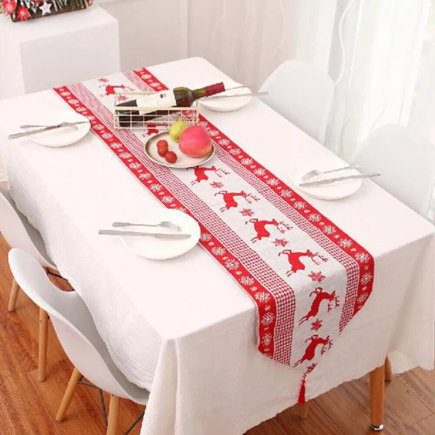 Kitcheniva Washable Christmas Designed Table Runner 180cm