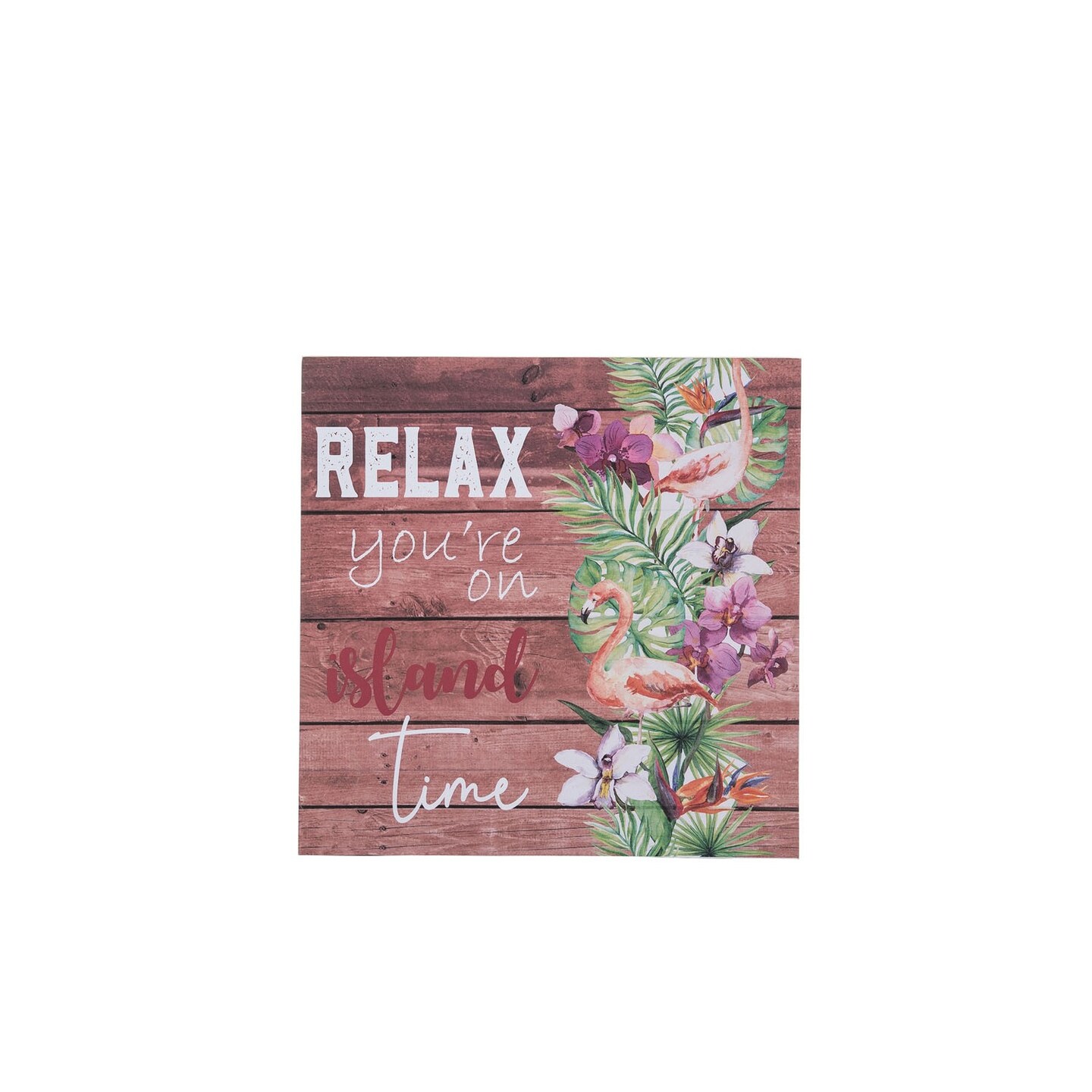 Relax On Island Time Wall Plaque Wall Hanging Decor Decoration Hanging Composite Sign Home Decor With Sayings 11.4 x 0.35 x 11.4 Inches.