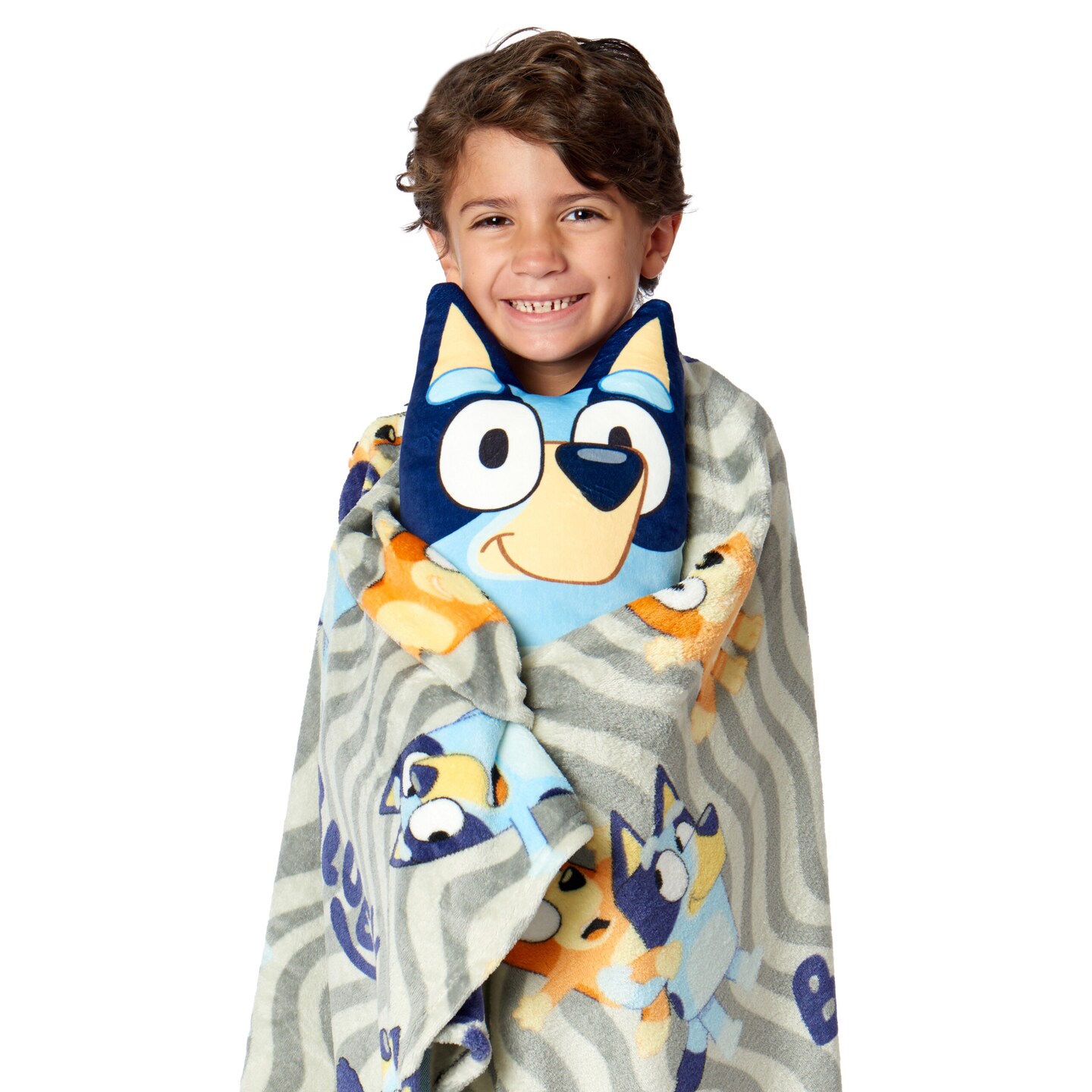 BBC Studios Bluey Fun Silk Touch Throw Blanket 50X60 inches and Hugger Set, 11 inches
