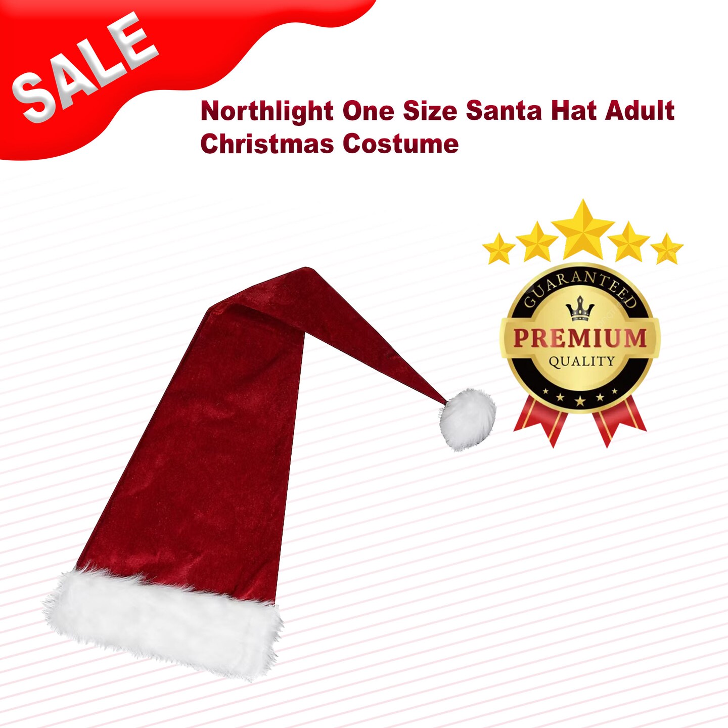 Northlight One Size Santa Hat Adult Christmas Costume