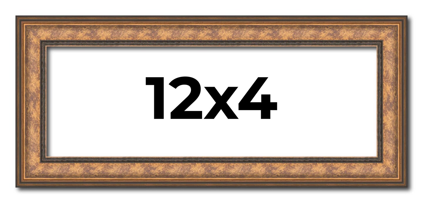 Panoramic Slim Profile Gold Picture Frame - UV Acrylic, Foam Board Backing, Hanging Hardware