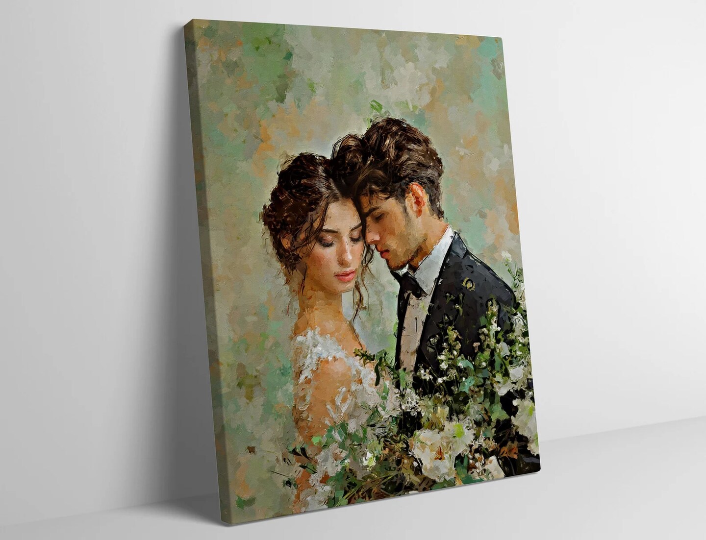 Couple buy Portrait Digital Painting for wall hanging