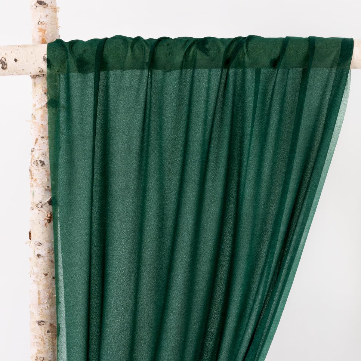 Emerald Green Wedding Arch Draping Fabric 1 Panel 29" x 20Ft Christmas Chiffon Outdoor Curtain Backdrop Sheer Arch Drapes for Thanksgiving Wedding Ceremony Party Ceiling Decoration