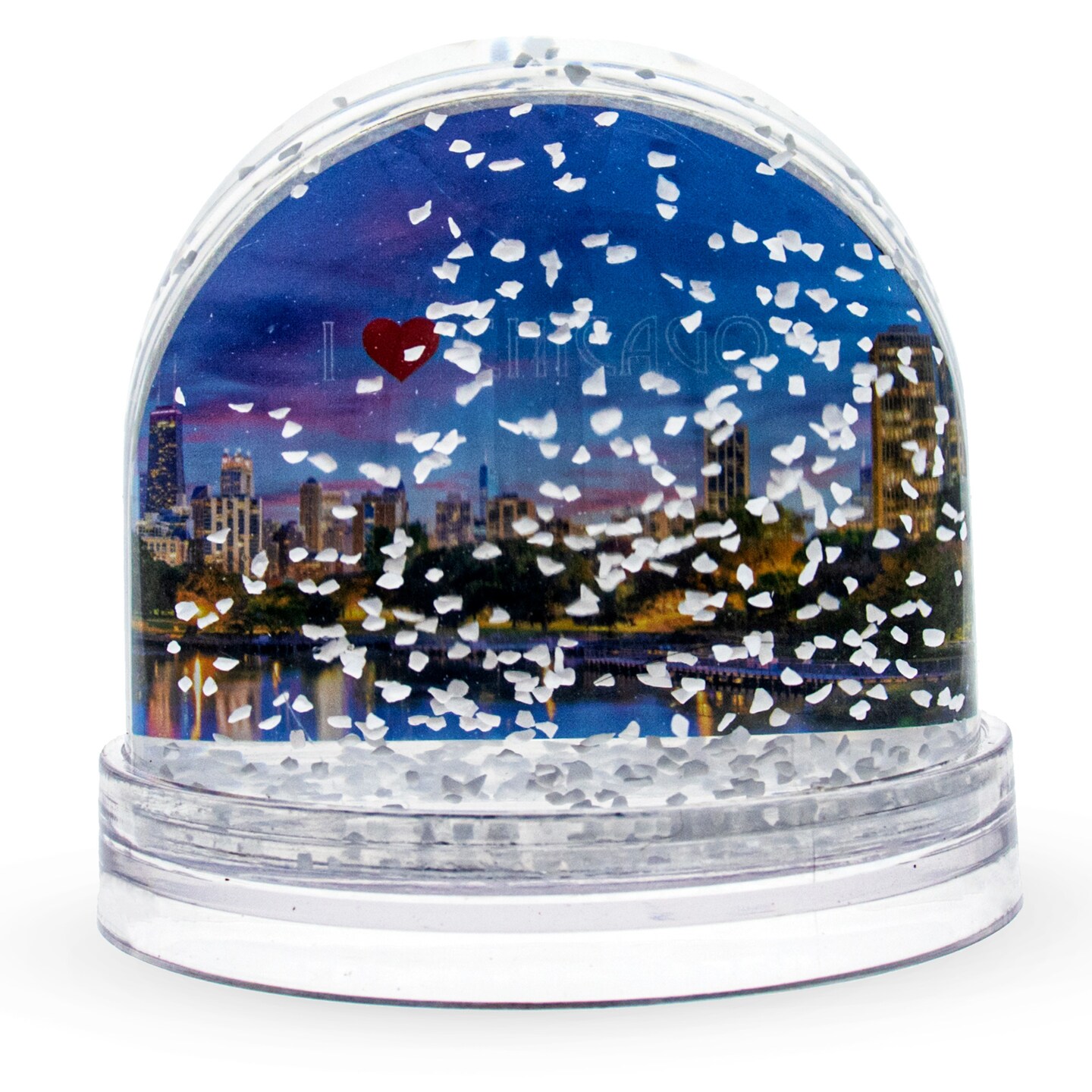 Captivating Chicago: Clear Acrylic Plastic Snow Water Globe Picture Frame