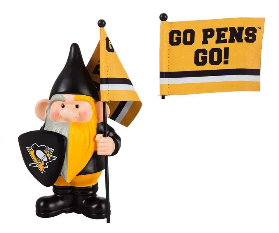 Pittsburgh Penguins Gnome with Flag Go Pens Go