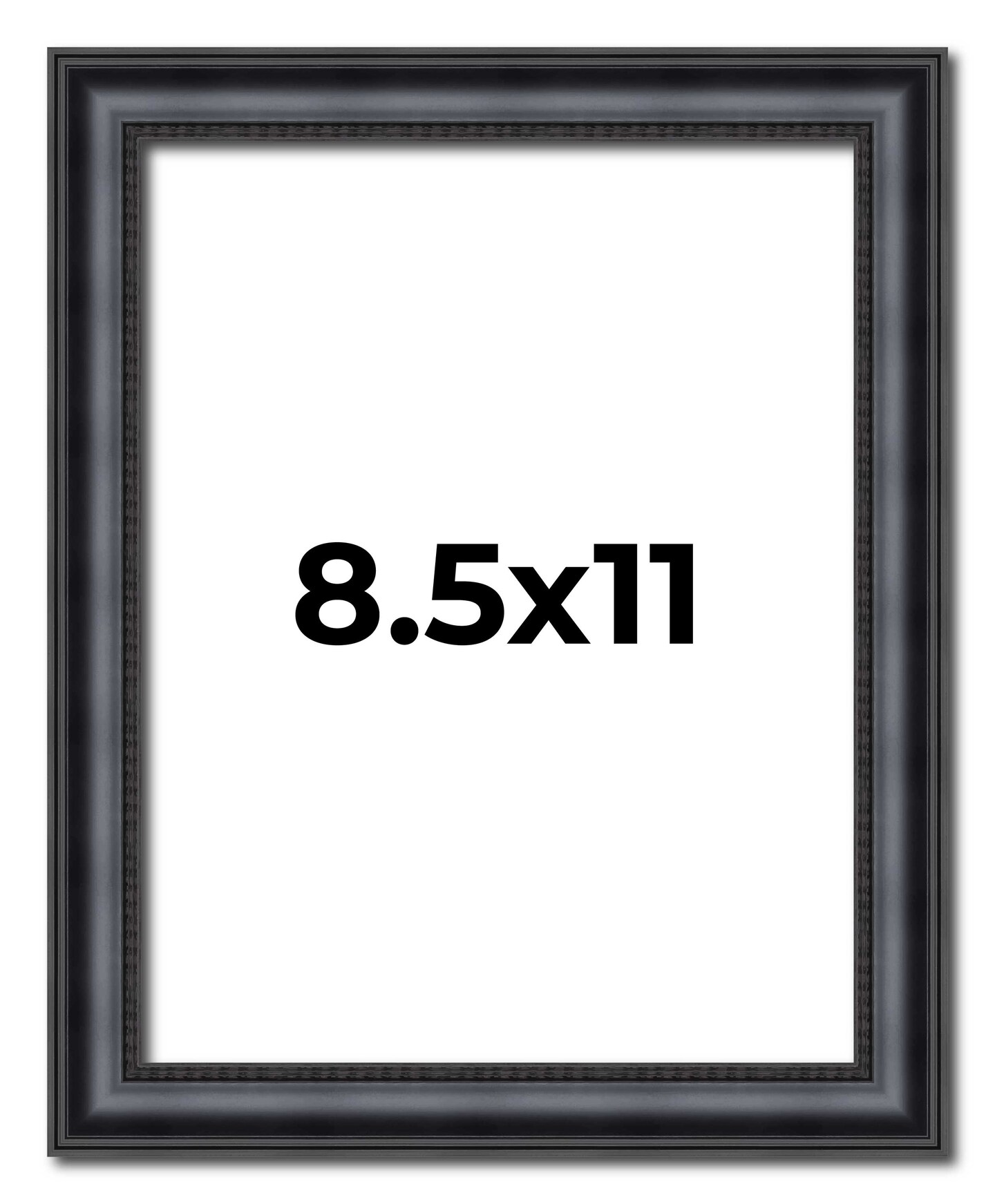 Photo Size Linear Black Picture Frame - UV Acrylic, Foam Board Backing, Hanging Hardware
