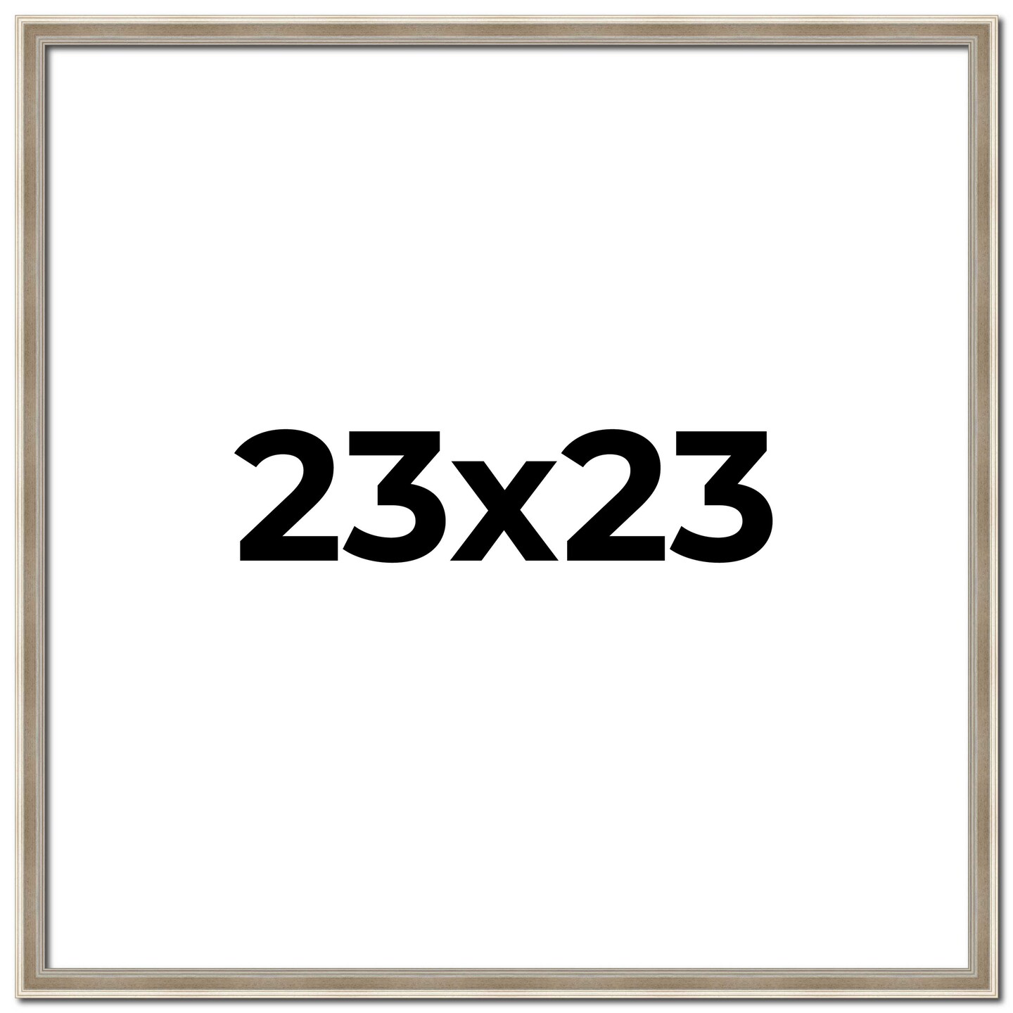 Square Classic Modern Silver Picture Frame - UV Acrylic, Foam Board Backing, Hanging Hardware