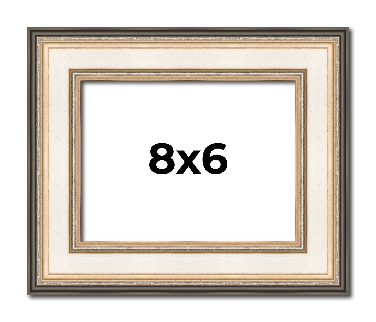 Photo Size Contemporary Silver Frame - UV Acrylic, Foam Board Backing, Hanging Hardware