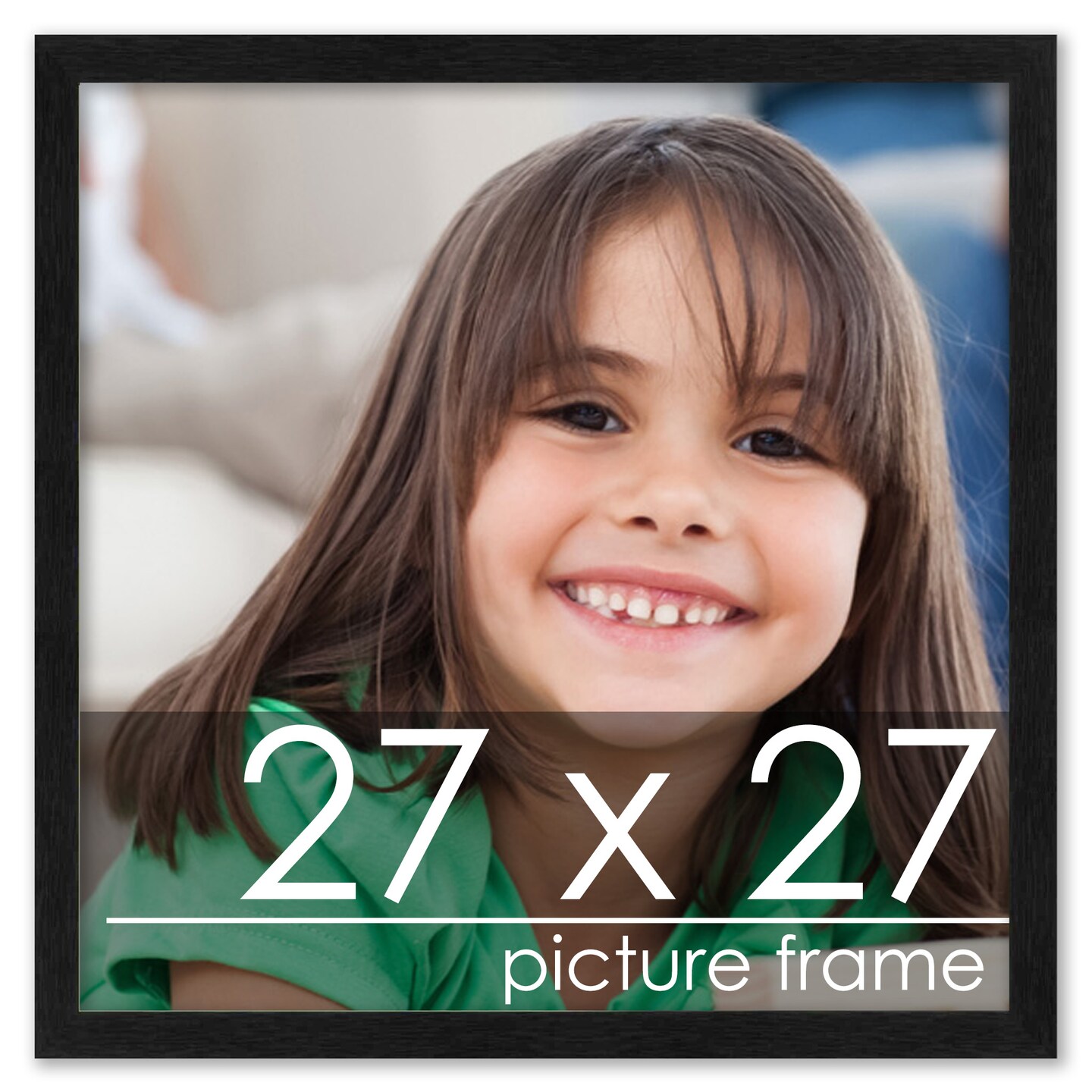Square Classic Modern Grey Picture Frame - UV Acrylic, Foam Board Backing, Hanging Hardware