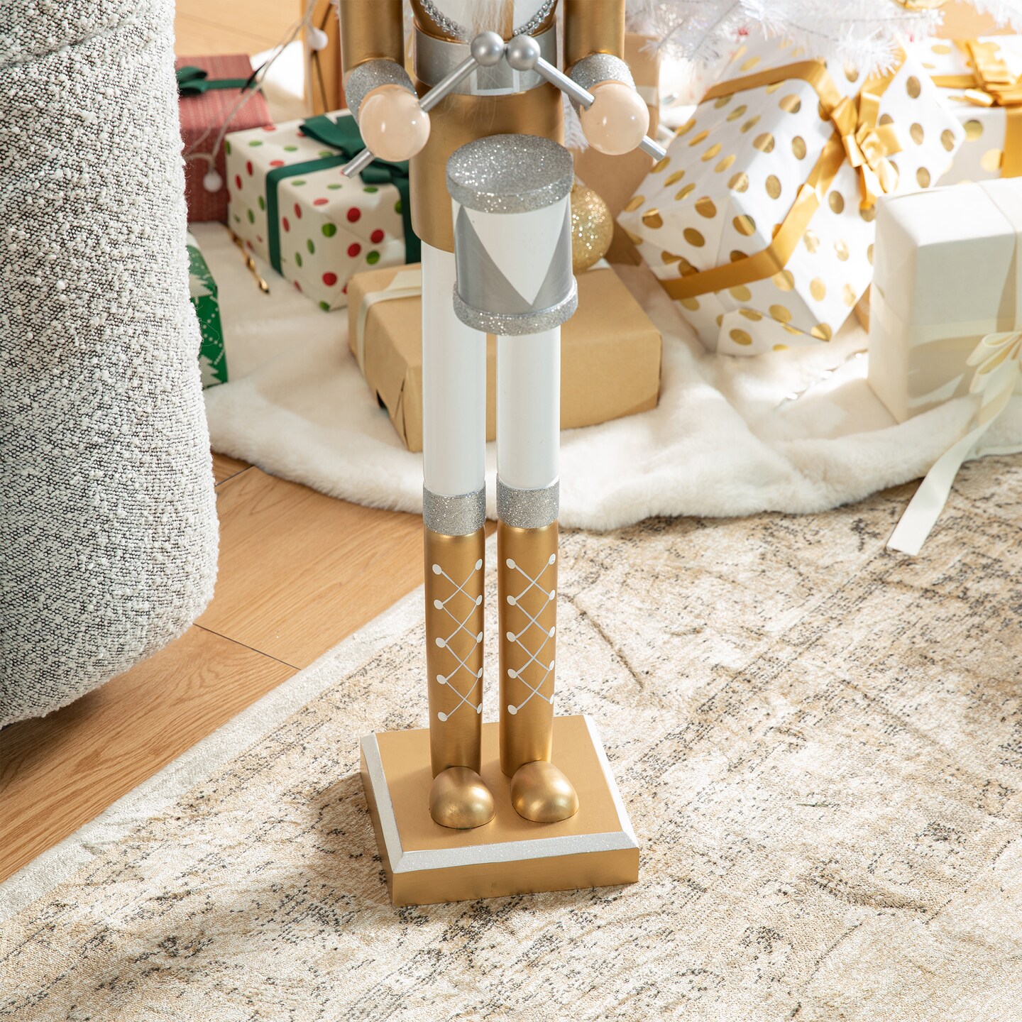 Set of 2 42"H Wooden Christmas African Soldier/Deluxe Gold Dressed Soldier Nutcracker