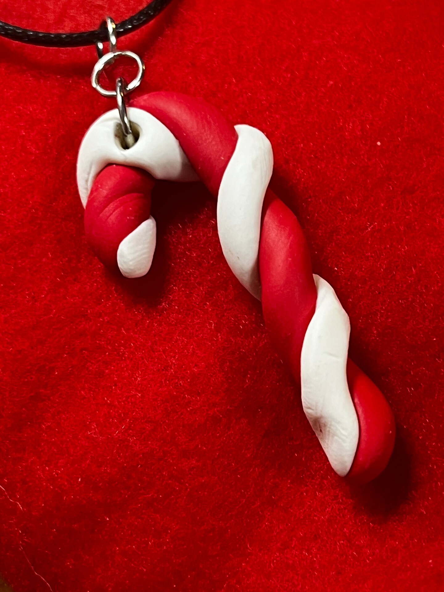 Learn to make Polymer Clay Candy Cane Necklace