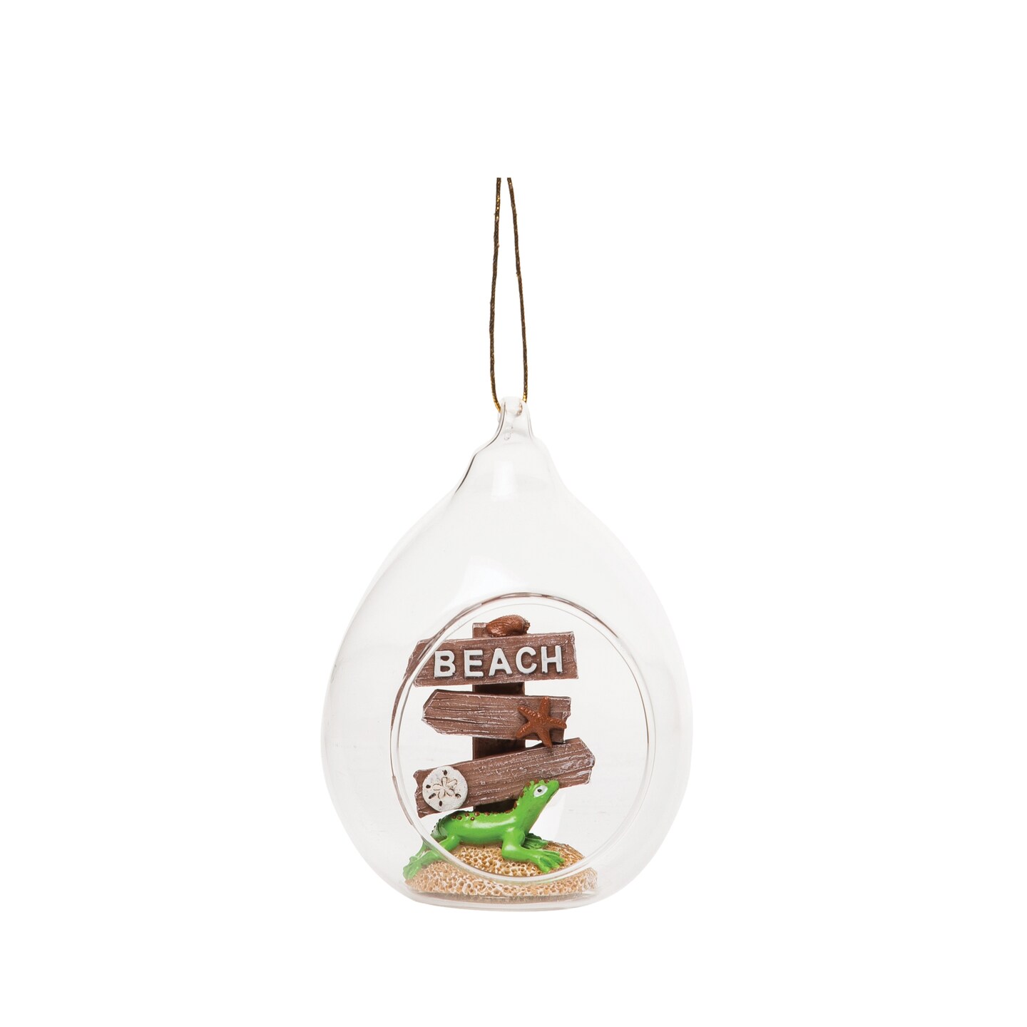 Beach Sign Ornament 2.95 x 2.76 x 3.94 Inches.