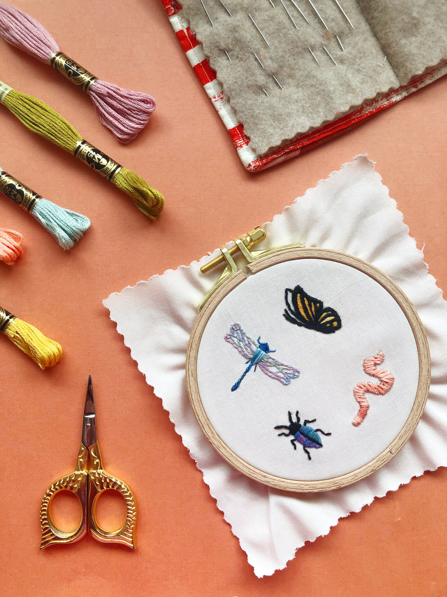 MCreativeJ Bugs Embroidery Patterns - Stick and Stitch Insect Embroidery
