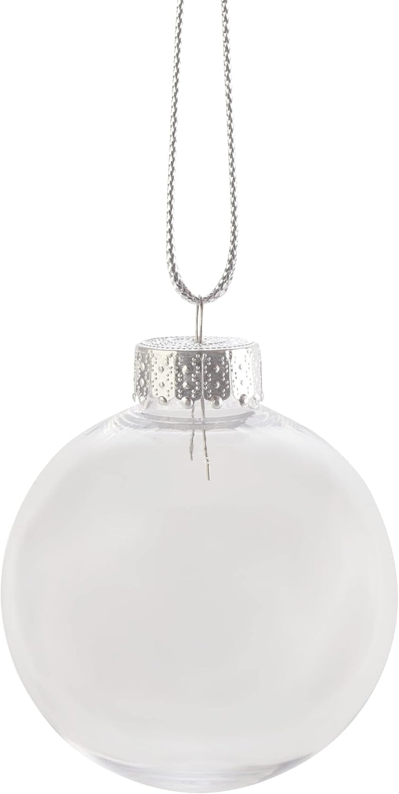 Bulk Value Pack of 25 Pcs - 67Mm (2-5/8 Inch) round Clear Plastic Ball Ornaments - Great for Crafting DIY Christmas Ornaments