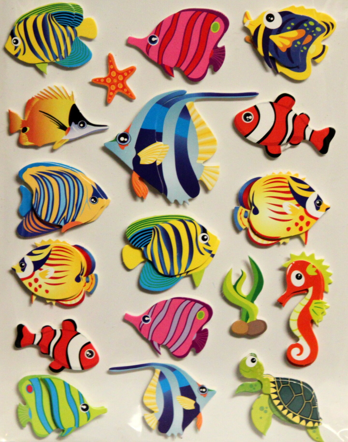 Designer Tropical Fish Dimensional Stickers