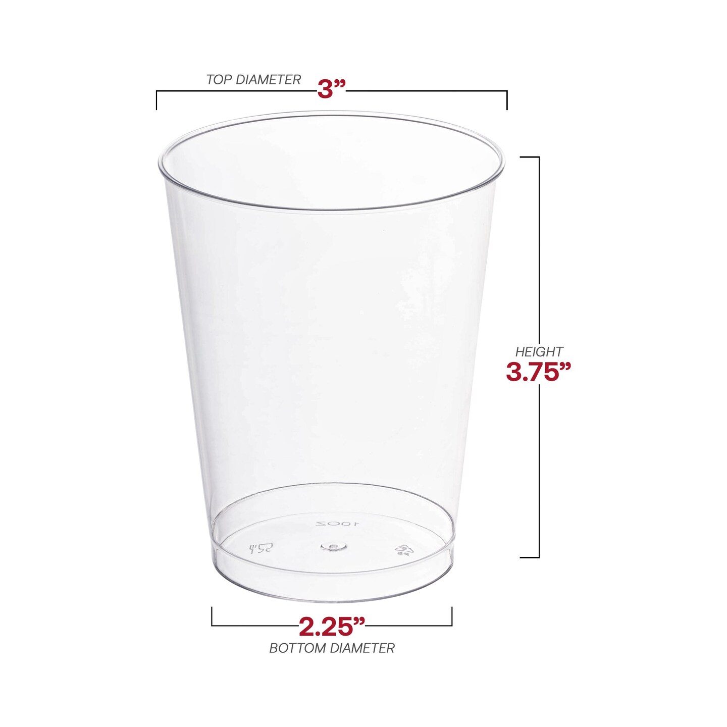 Clear Round Plastic Cups - 10 oz. (500 Cups)