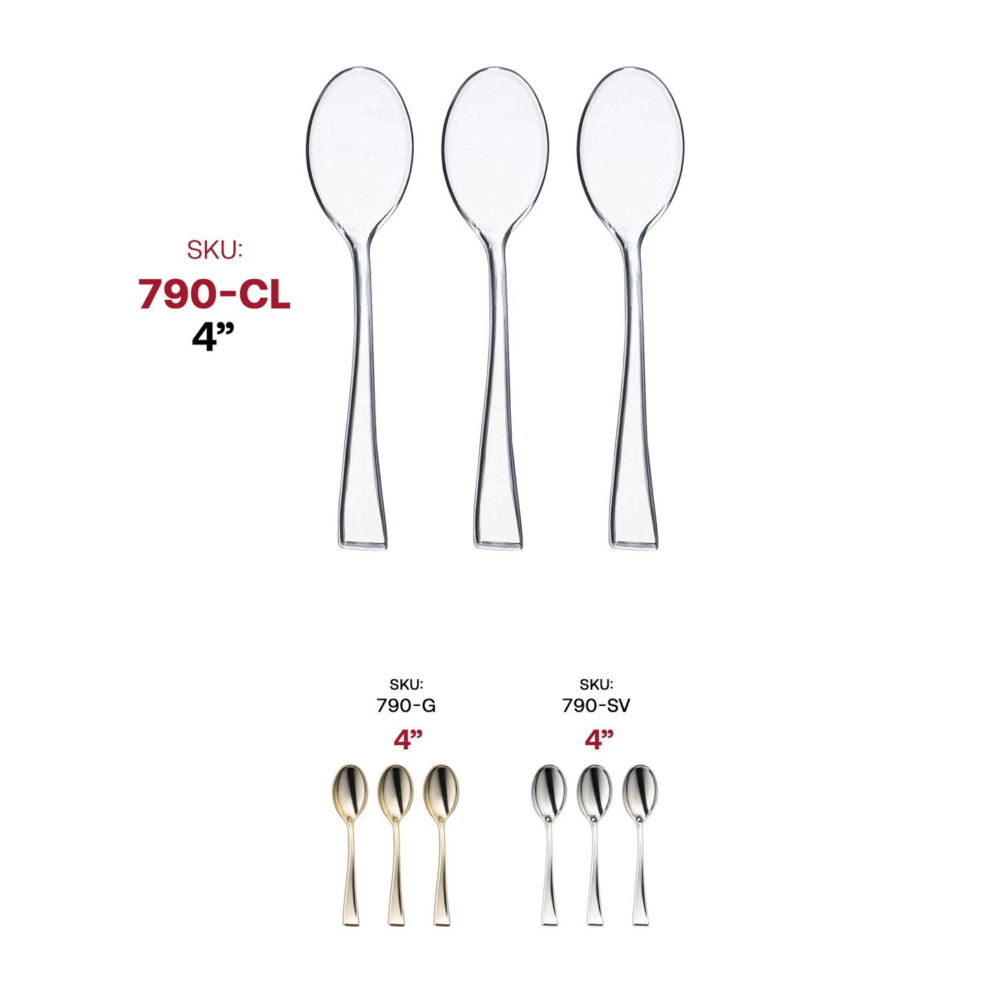 Clear Mini Plastic Disposable Tasting Spoons (960 Spoons)