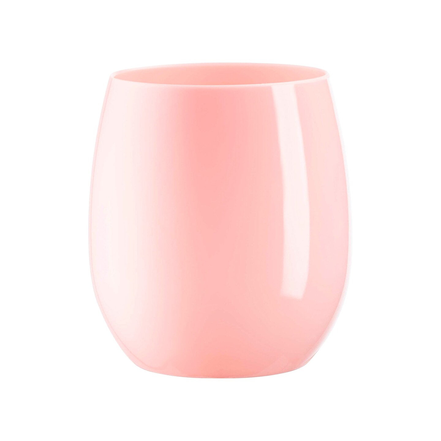 Solid Pink Elegant Stemless Plastic Wine Glasses - 12 oz. (64 Glasses)