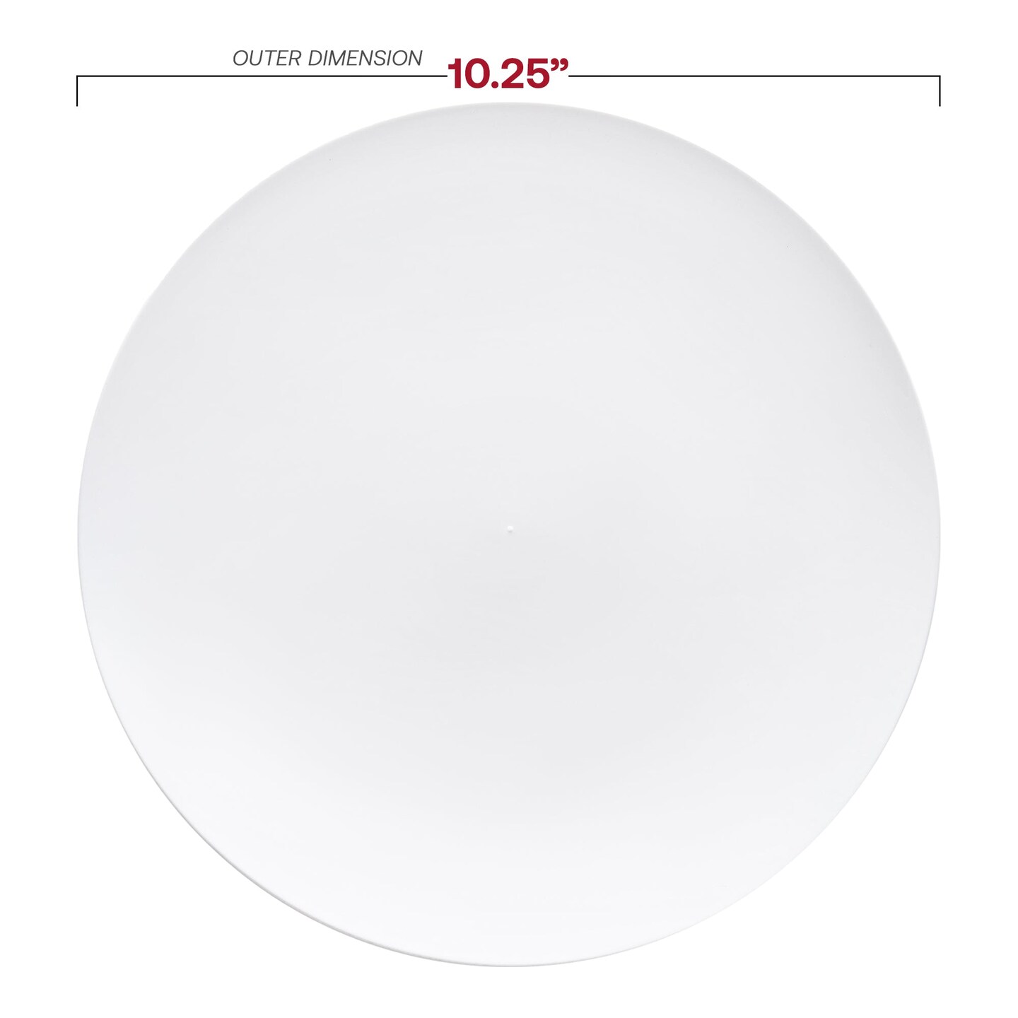 Solid White Organic Round Disposable Plastic Dinner Plates - 10.25" (120 Plates)