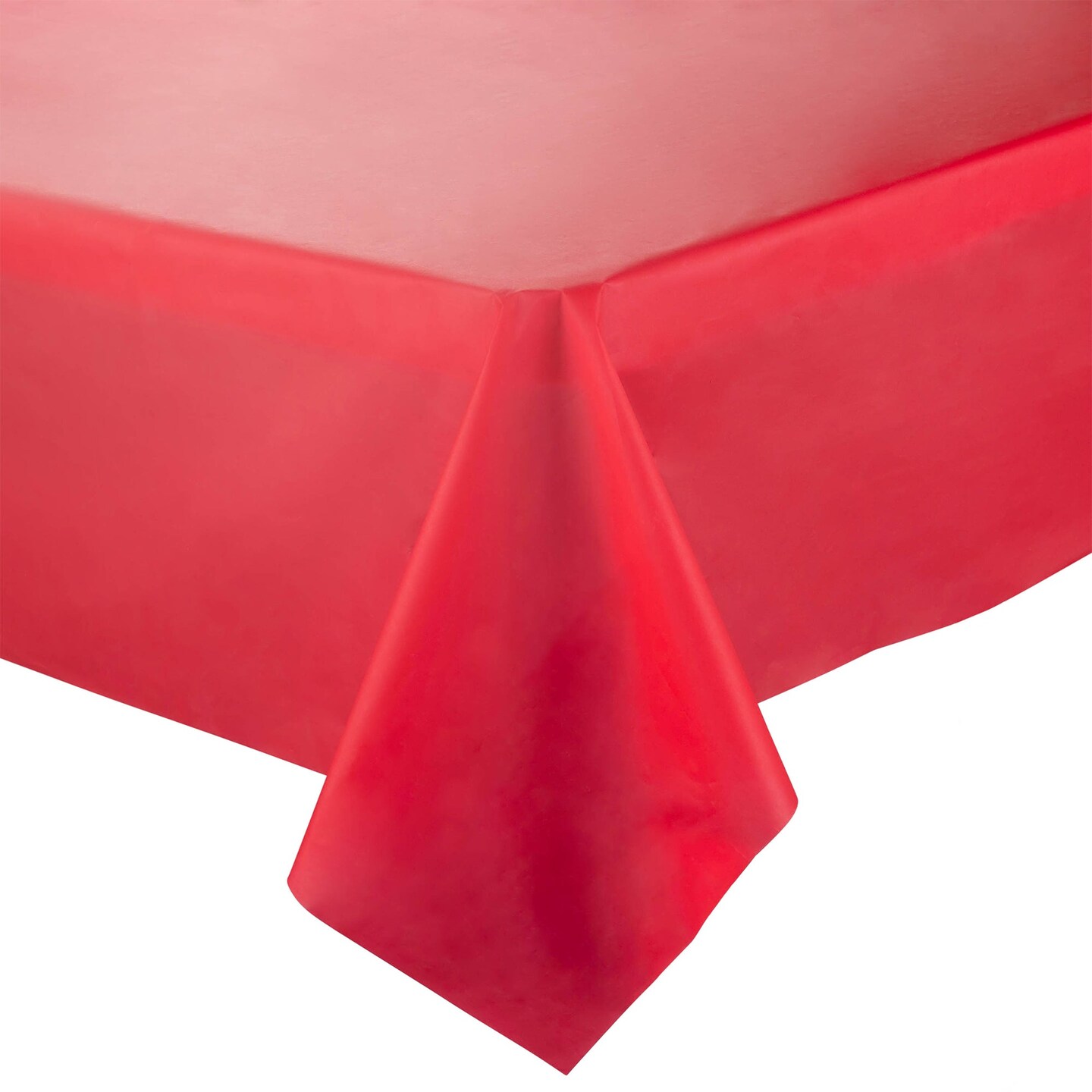 Red Rectangular Disposable Plastic Tablecloths - 54" x 108" (96 Tablecloths)