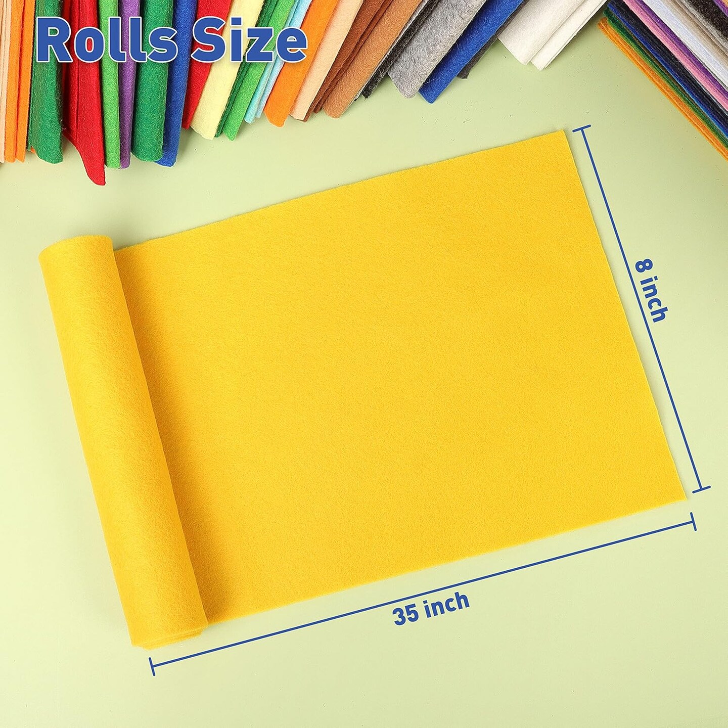Felt Fabric Sheets Bundle: Stiff 7 Rolls 8x35 Inch Assorted Color Non-Woven Acrylic Craft Fabric for DIY Craftwork Sewing Patchwork (Christmas Series)