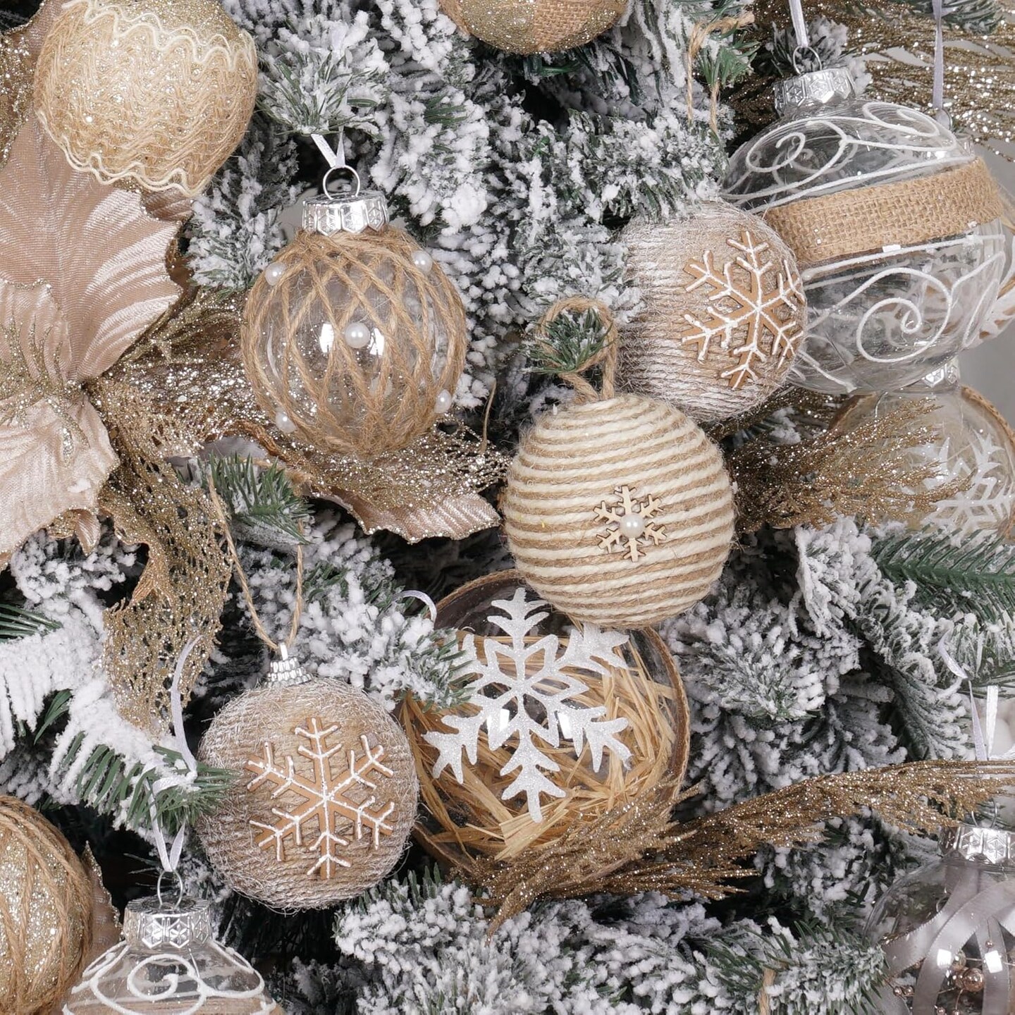 Farmhouse Christmas Ball Ornaments Set-70mm/2.76&#x22; Rustic Shatterproof Christmas Ball Ornaments Xmas Tree Decoration Hanging Ornaments for Xmas Party (12 Counts,Farmhouse)