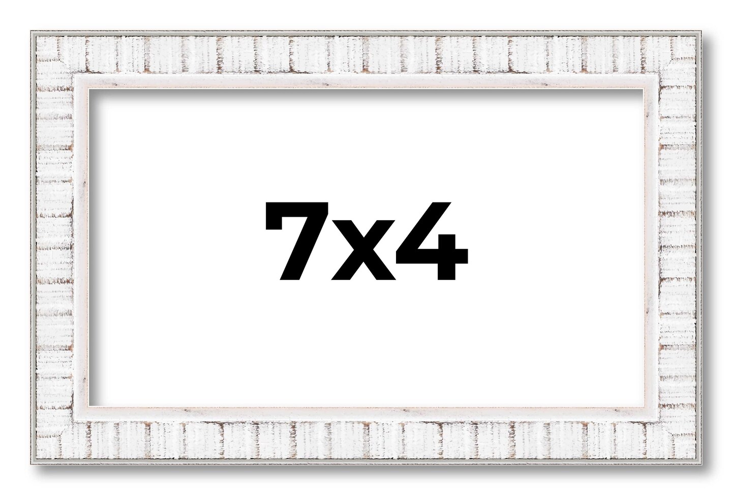 Photo Size Textured White Picture Frame - UV Acrylic, Foam Board Backing, Hanging Hardware