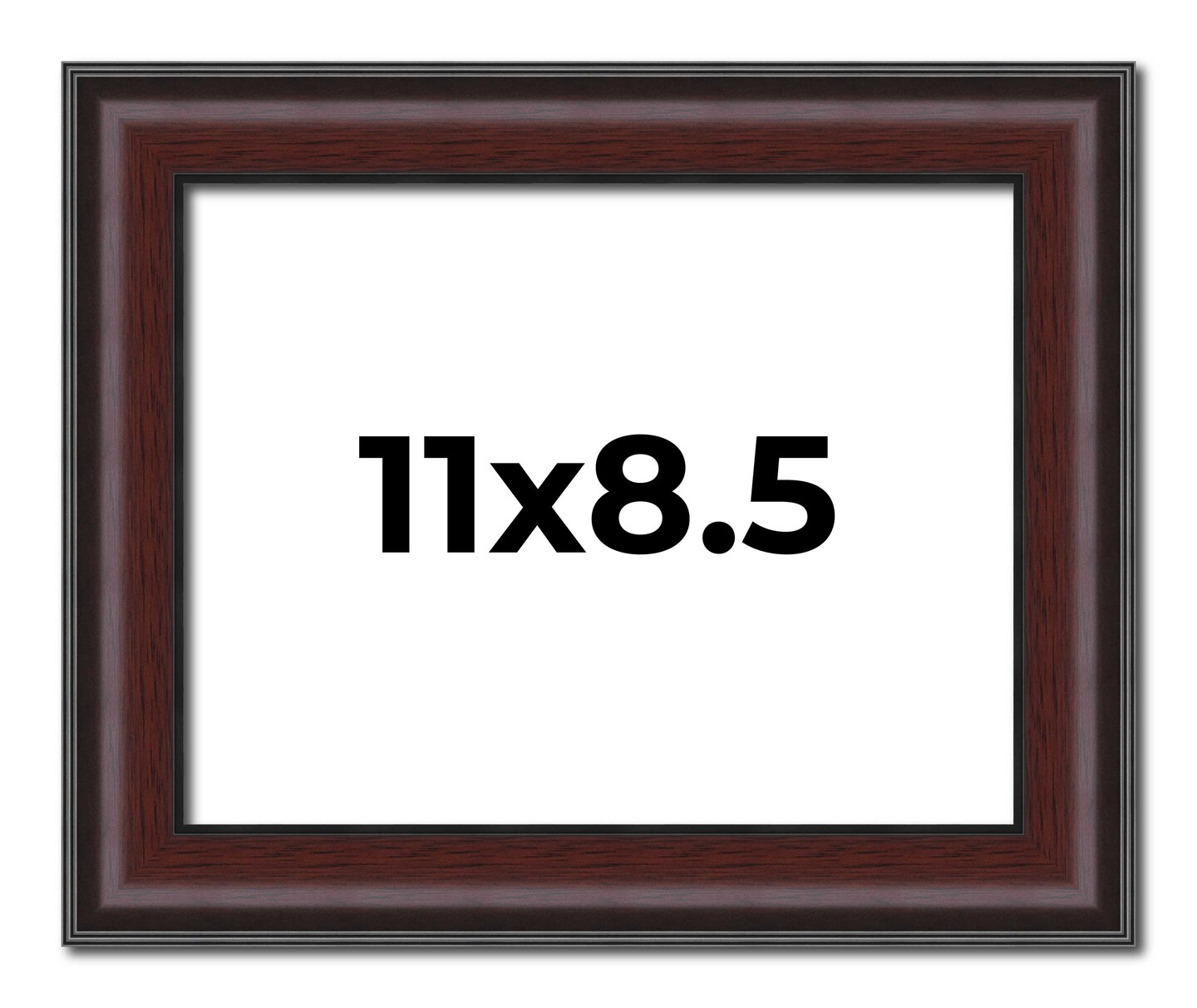 Photo Size Linear Brown Picture Frame - UV Acrylic, Foam Board Backing, Hanging Hardware