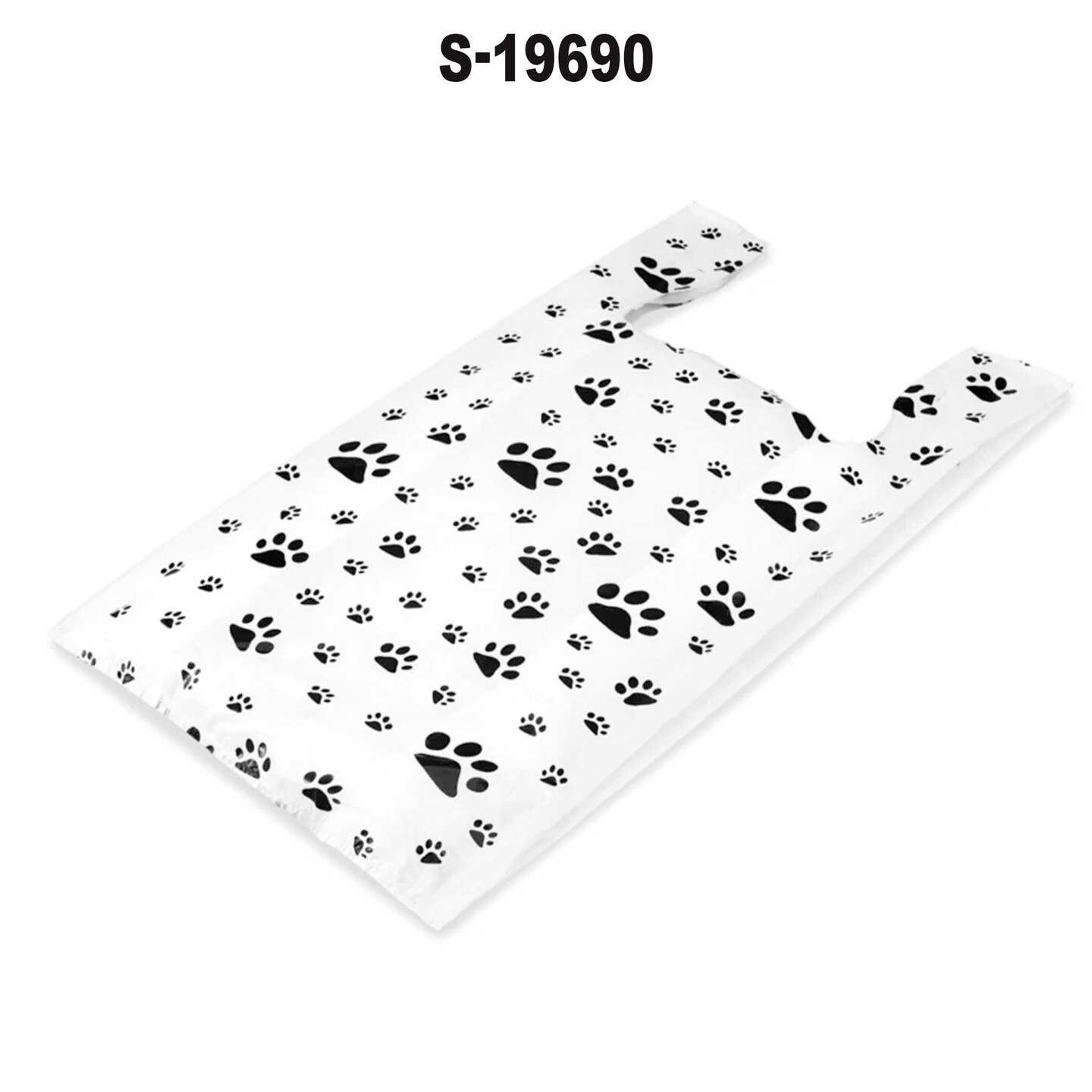 T-Shirt Bags Paw Print 12&#x22; x 7&#x22; x 22&#x22; 5 Mil